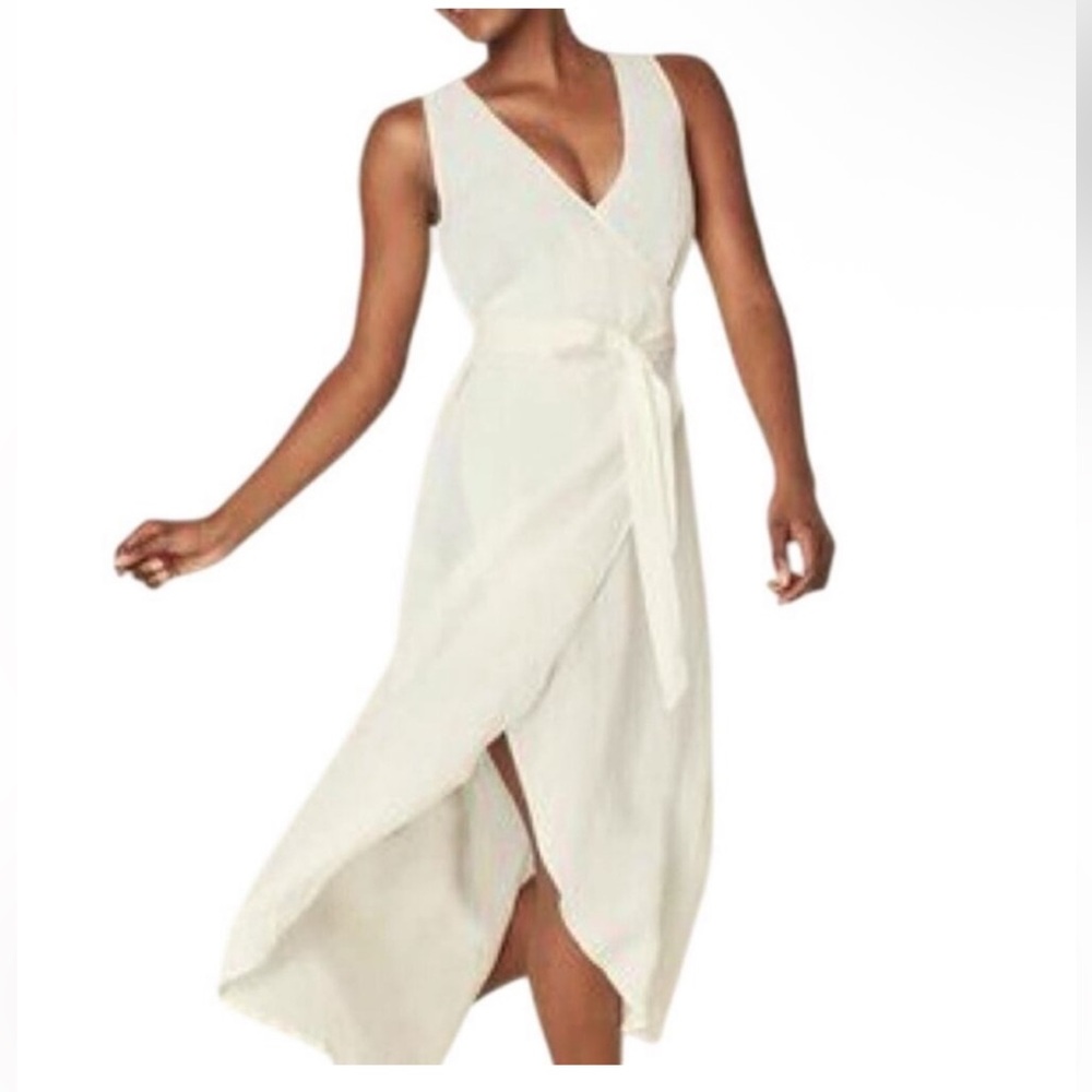 Andie Linen Blend Wrap Dress